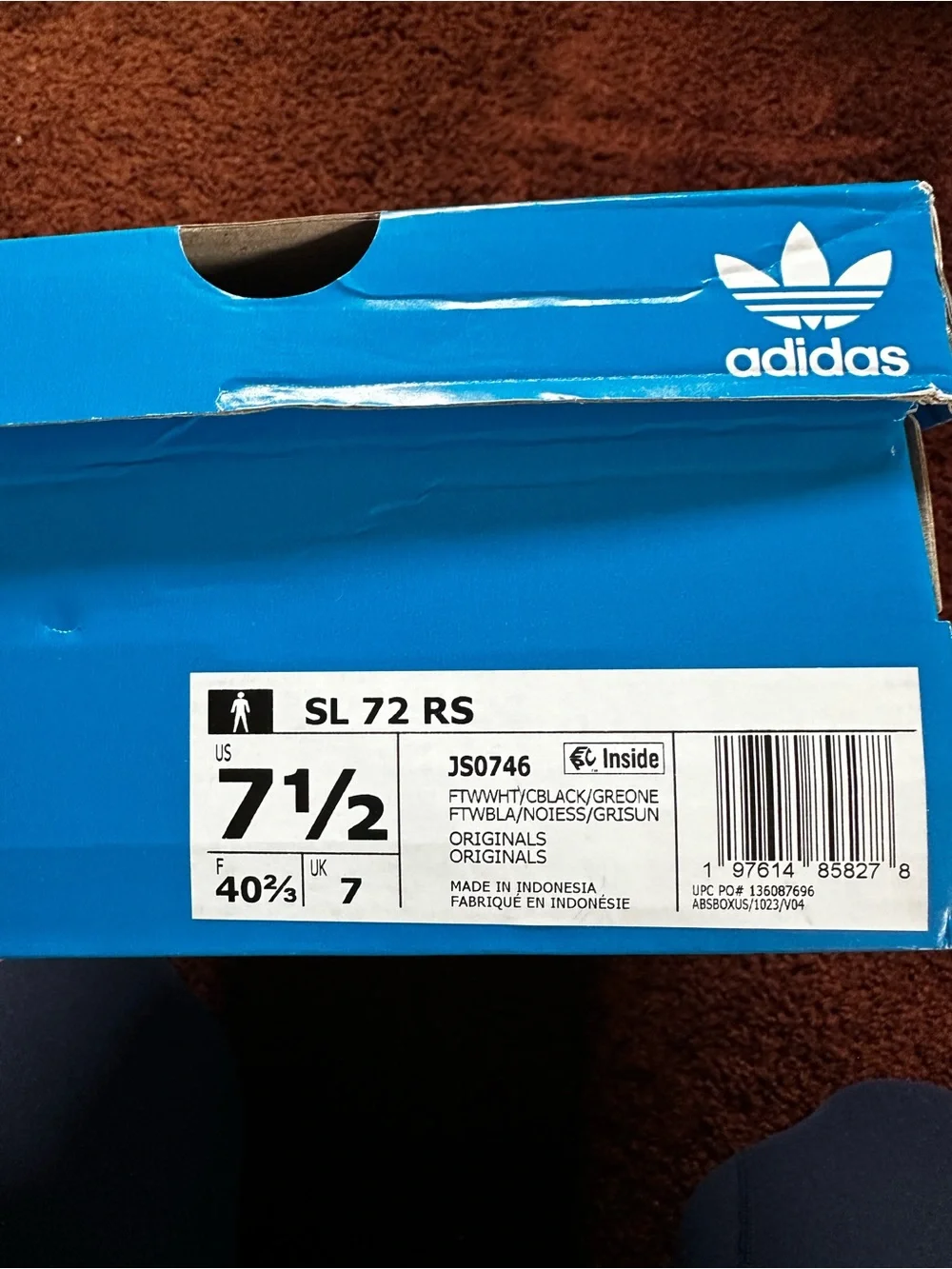 adidas SL 72 White Grey Black with Red Midsole Stripe